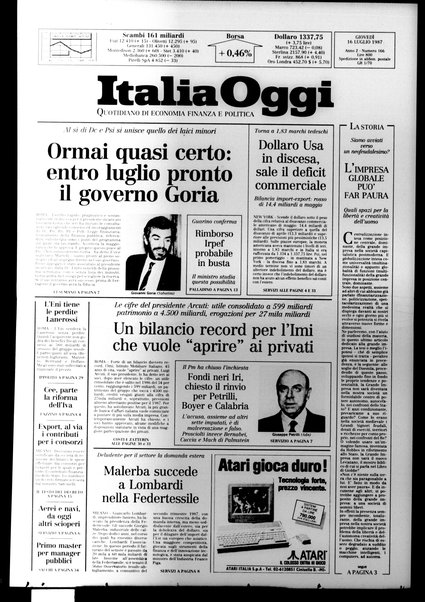 Italia oggi : quotidiano di economia finanza e politica